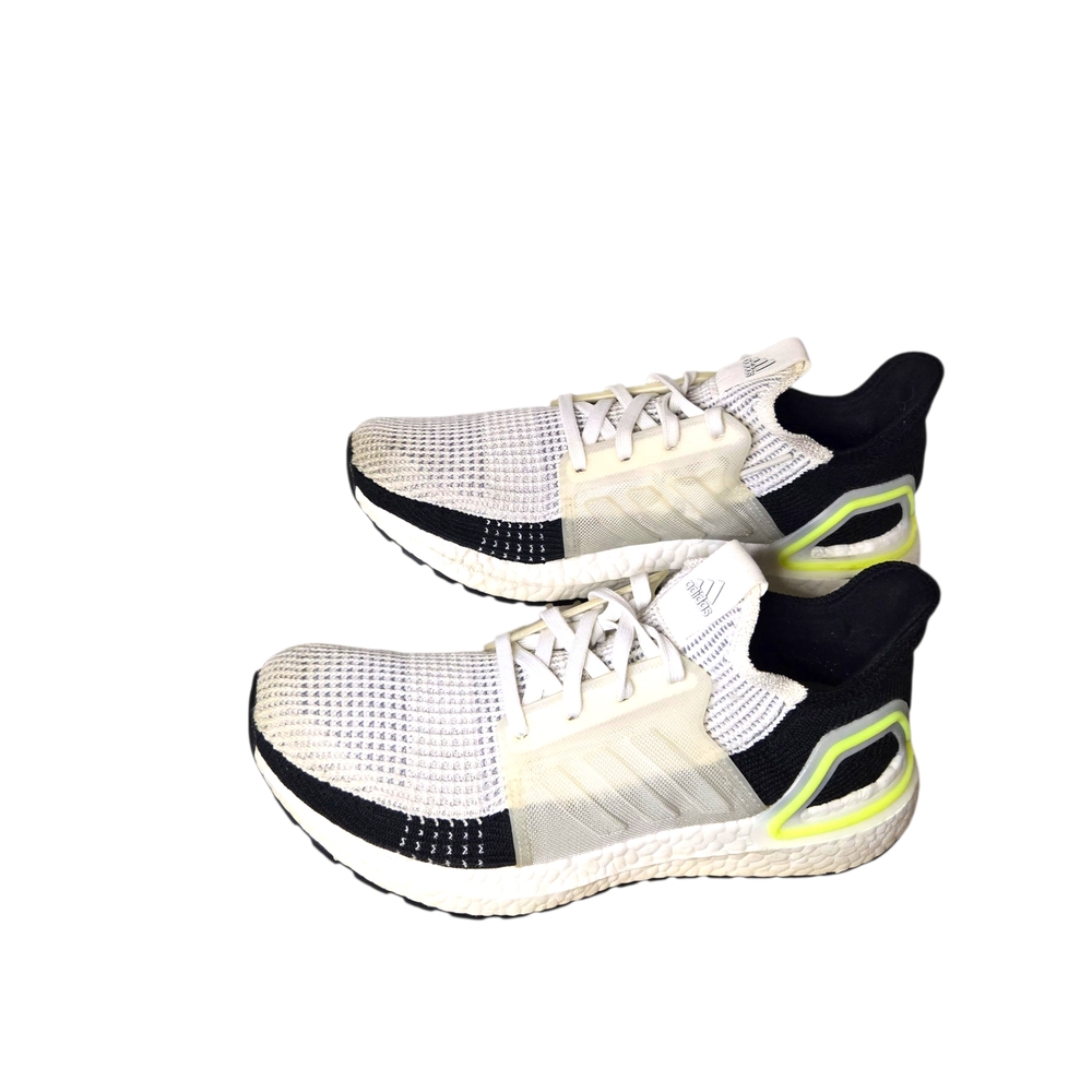 Adidas UltraBoost 19 EF1314 Men’s Sz 7–White/ Black/Yellow-